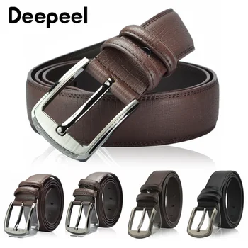 

Deepeel 1pc Men's Wild Casual Pin Buckle Genuine Leather Belt DIY LeatherCrafts Decorative Material Ceinture Homme Men Belts