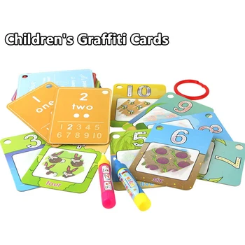 

Kids Learning Toys Activity Cards Write and Wipe Off Alphabet Words Math Game Early English Educational Toys for Children