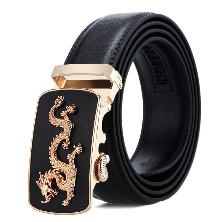 

Dan da li Men Genuine Leather Belt Casual Men's Second Layer Leather Belt Chinese-style Dragon-shape Comfort Click Belt