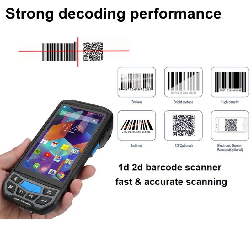5 дюймовый дисплей сканер баркода на андроиде 1D лазерный 2D qr код NFC метка