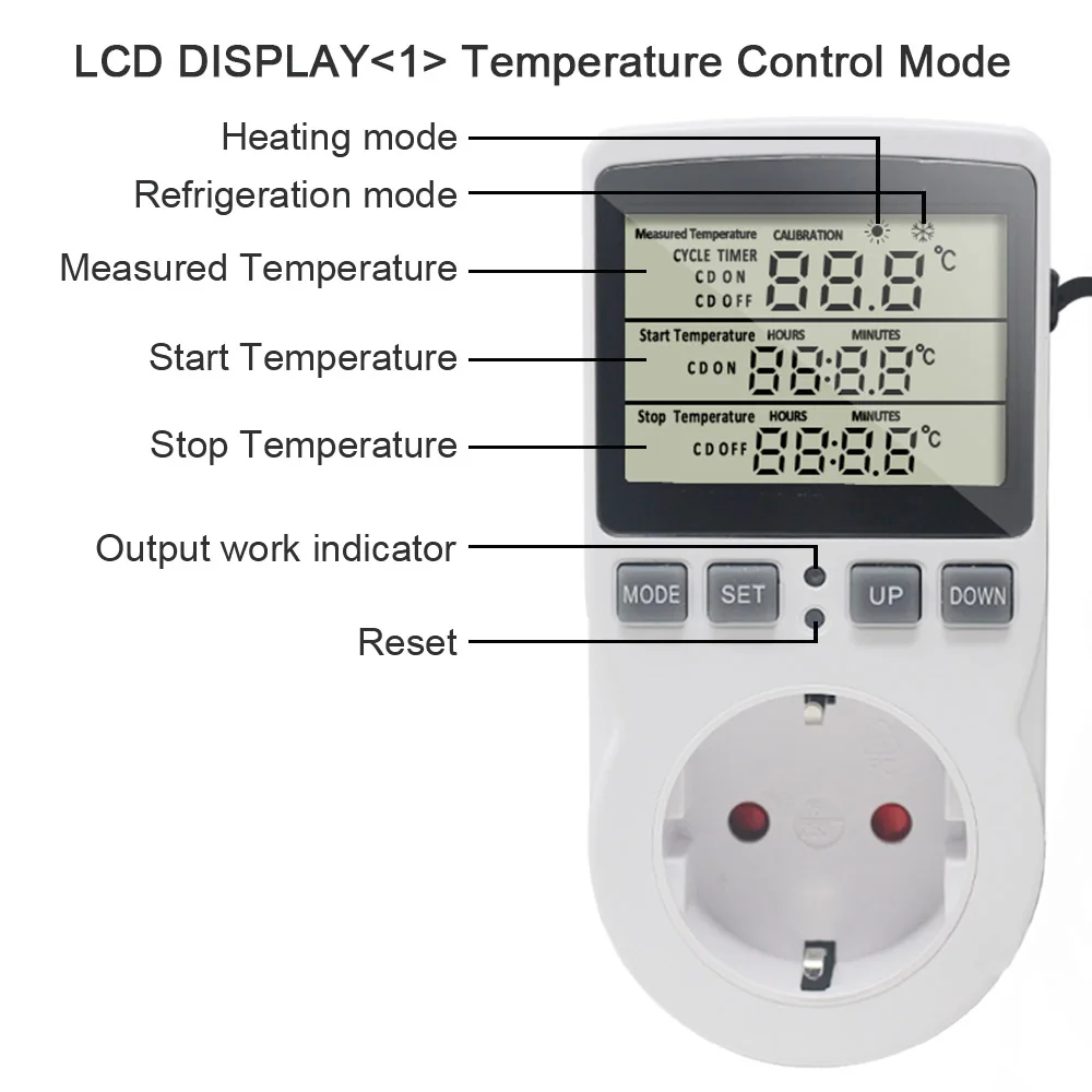 Prise Thermostat, Prise Minuteur Digital, Prise Programmable Digitale avec  Sonde, Minuterie Numérique Programmable, Prise Thermostat chauffage pour