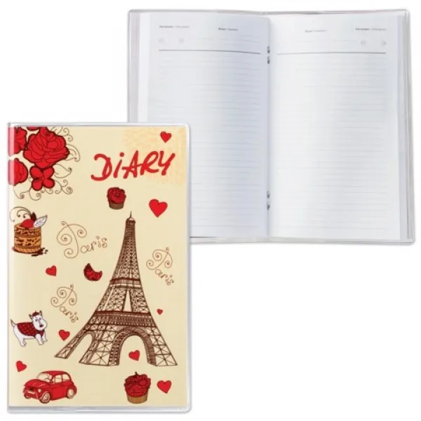 Diary nedatir. a6 48L. DPS &quotParis&quot PVC with ballpoint pen | Компьютеры и офис