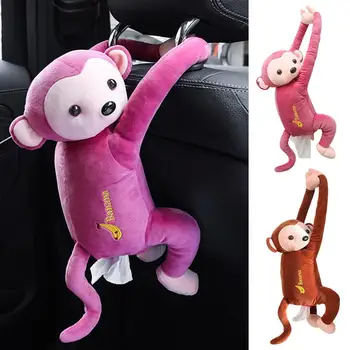 

Cute Monkey Tissue Box Home Office Auto Automobile Car/Kitchen Tissue Box Cover Napkin Paper Holders Cases Car Organization