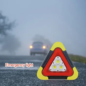 

Triangle Traffic Warning Light Portable LED Working Light Car Red Hazard Warning COB Light USB Rechargeable Foldable 4 Modes