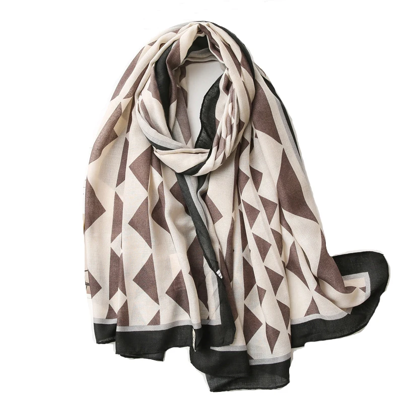 幾何学模様のスカーフ幾何学模様女性用柔らかいラップアラウンドヒジャーブ送料無料新しい2021
