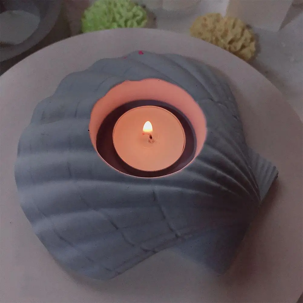 

Shell Candle Holder Silicone Mold Concrete Flower Pot Mold Handmade Cement Candlestick Desktop Decoration Plaster Gypsum Mould