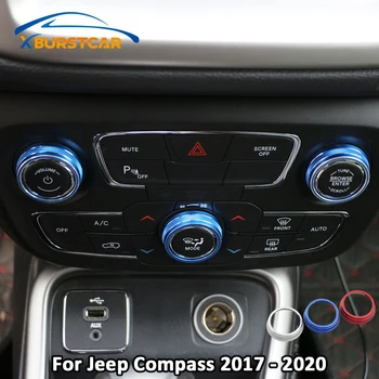 

Xburstcar Car Air Conditioner Knob Switch Button Trim Cover Ring for Jeep Compass 2017 - 2020 for Automatic AC Accessories