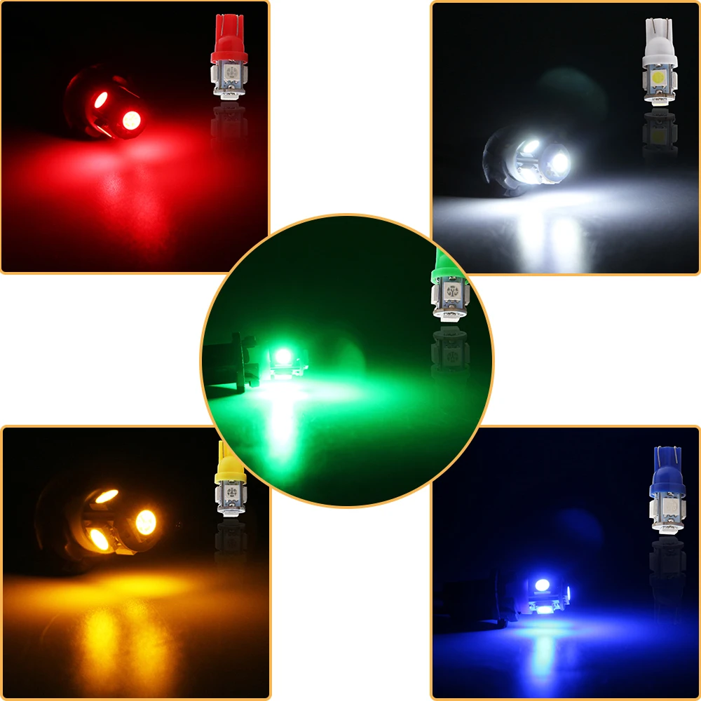 20X 100X 500X 24В T10 5050 5 SMD светодиодные лампы W5W 194 авто дверь чтения зазор светло белый