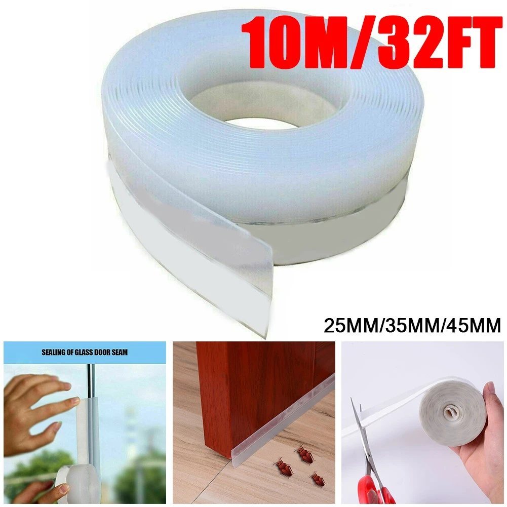 10m Self Adhesive Draught Excluder Brush Window Door Seal Tape Weather