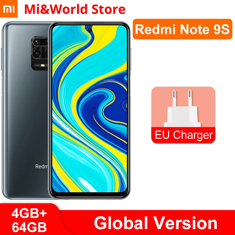 Глобальная версия смартфона Xiaomi Redmi Note 9S 4 ГБ 64 Восьмиядерный процессор Snapdragon 720G 48