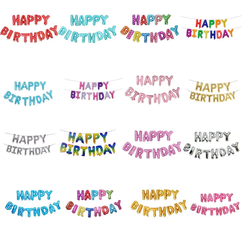 Large Happy Birthday Self Inflating Balloom Banner Buntings Party Decoration