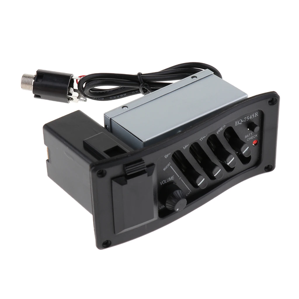 Guitar 5 Band EQ Equalizer Preamp Piezo Pickup Tuner with LCD Display Musical Instrument Parts