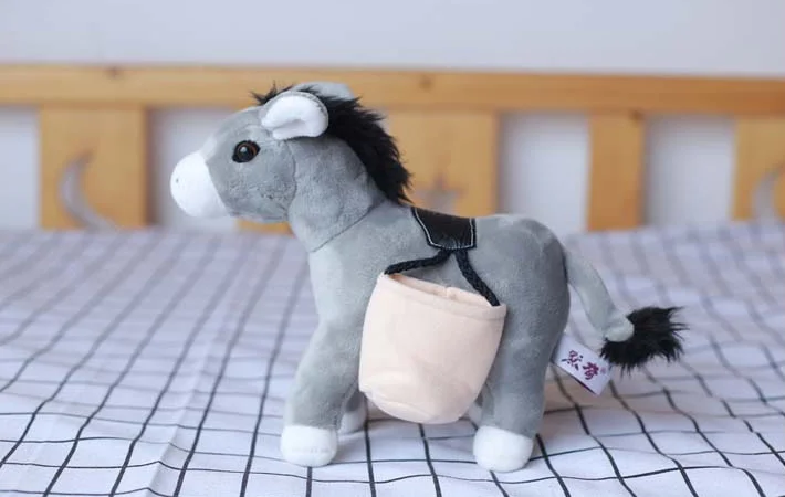 new toy creative pen case design donkey plush toy 23cm gray donkey soft doll kids toy car decoration birthday gift h1207