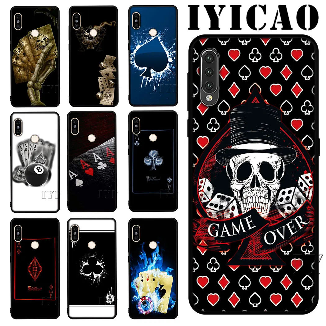 IYICAO покер мягкий чехол для мобильного телефона Xiaomi mi на возраст 6 8 9 A2 Lite A3 9T Pro A1 F1