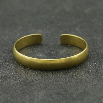 

Vintage Copper Glossy Handmade Brass Bracelet Opening Bangle Jewelry for Women Brass Adjustable Bracelets Antique