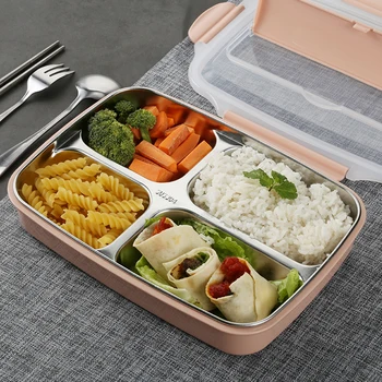 

FenKicyen High Rating Lunch Box Multi-grid Stainless Steel Container Portable Anti-scalding Sealed Office School Food Lunch Box