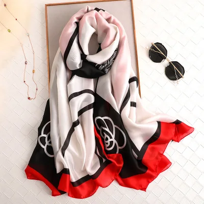 Роскошный бренд пашмины бандана пляжные палантины хиджаб летние женские шарфы мягкие длинные шелковые шарфы с принтом Дамская шаль и накидка - Цвет: style 52