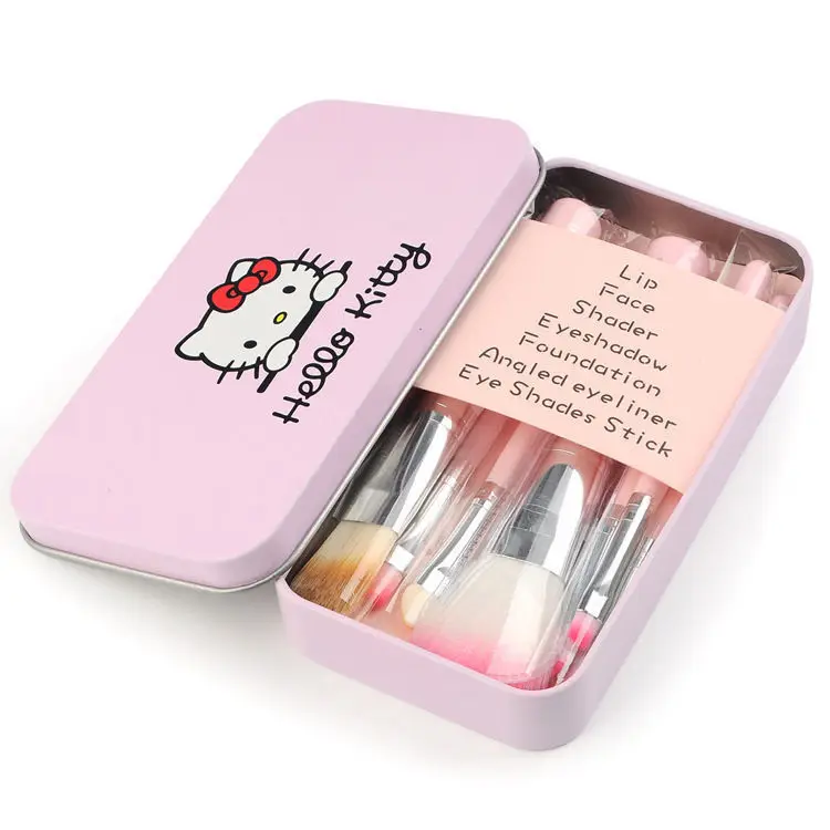 7pcs Sanrio Hello Kitty makeup brush tool eye shadow set tin box blush | Мать и ребенок