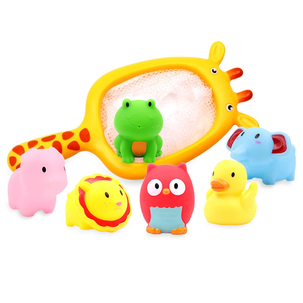 Игрушки для ванны с океанскими животными, Игрушки для ванны, Игрушки для ванны, плавающие игрушки, игрушки для водного бластера и сеть