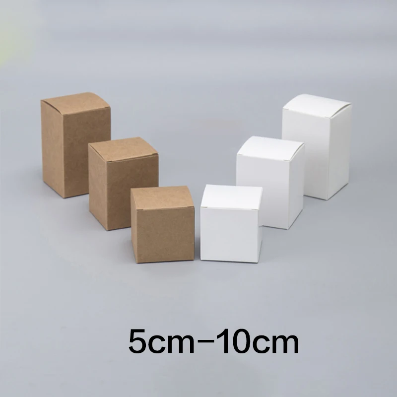 

White Kraft Paper Box for Gift Cosmetic Candle Cream Jar Bottle General Packaging Square Paper Boxes Customize Free shipping
