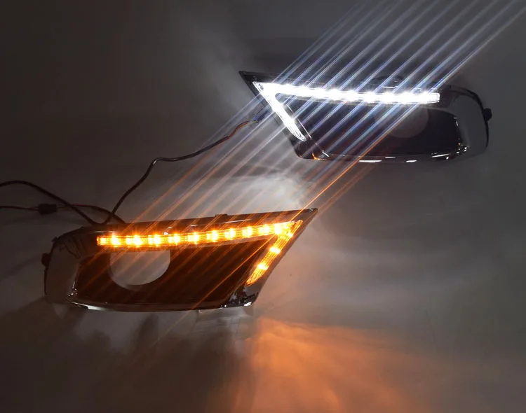 YUANEN для Toyota Camry 2009-2011 Drl Габаритные огни 12В Светодиодная лампа с отложным воротником желтый сигнал