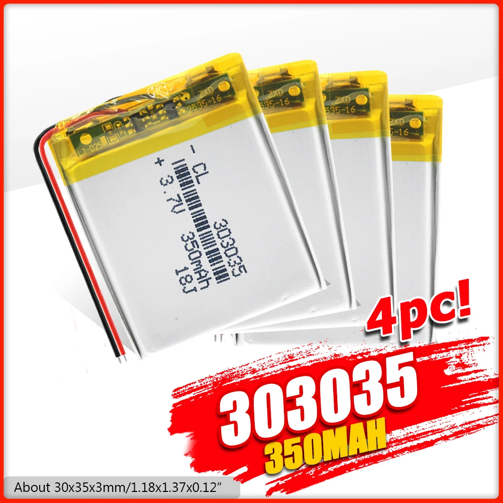 Литий ионный аккумулятор 2/4/303035 шт. литий мАч 3 7 В полимерный MP3 MP4 GPS медицинское