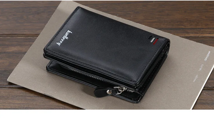 Men's Wallet Short Euro-American Vertical Multi-card Seat Button-pocket Wallet Fashion Button-pocket Bag Men