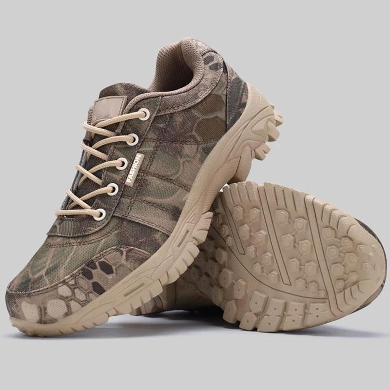 

Military Camouflage Outdoor Men Climbing Shoes Breathable Wear-resistant Tactical Boots Hunting Hiking Training Army Sneakers