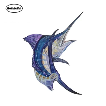 

HotMeiNi 13cm x 9.2cm High Quality Vinyl Marlin Bent Fish Sticker Car Home Truck SUV Boat Decal Animal Car Stickers Graphics
