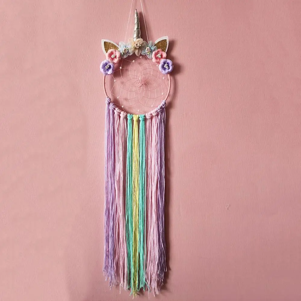 Ms0124a No LED Dreamcatcher Wall Art Creative Unicorn Dream Catcher Best Friend Gift Dream Catcher GIRL'S Dream Catcher School Season - Цвет: Ms0124a No LED