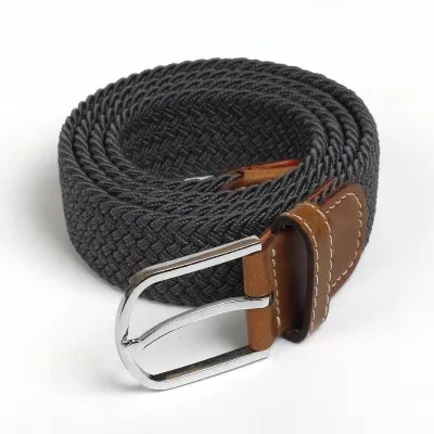 New elastic belt knitted canvas belt decoration belt female pin buckle canvas strap women and man