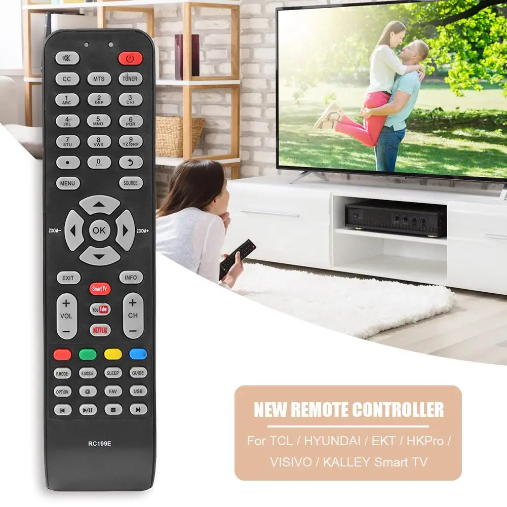 For Tcl / Hyundai/ Ekt/ Hkpro/ Visivo / Kalley Smart Tv Smart Tv Remote Control 06519w49c005x