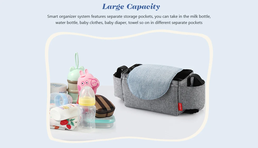Insular 8040 Multifunction Baby Stroller Hanging Diaper Bag Mummy Handbag Large Waterproof Diaper Bag With Anti-Theft Pocket
