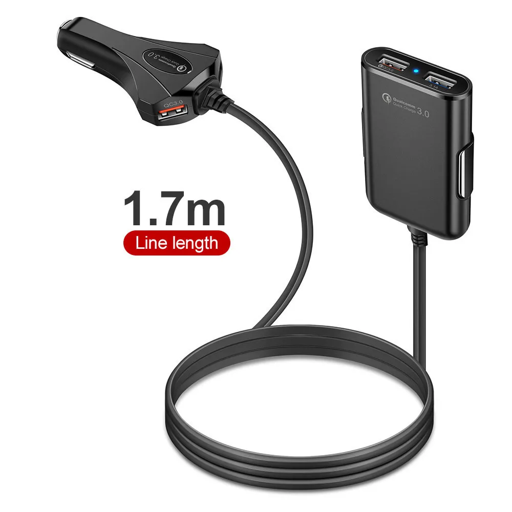 3.1A Быстрая зарядка 4 порта USB Автомобильное зарядное устройство для iPhone XR XS huawei P30 планшет samsung Xiaomi QC 3,0 переднее заднее сиденье адаптер