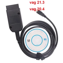 Vag com 21.3 interface hex v2 vagcom 20.4 ferramenta de diagnóstico para vw audi skoda assento multi-linguagem atmega162 + 16v8 + ft232rq