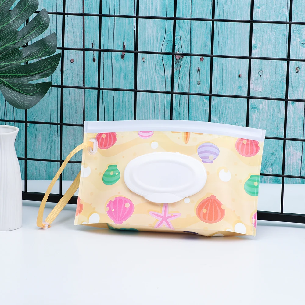 

Fashion Wipes Carrying Case Clutch and Clean Wet Wipes Bag for Stroller Cosmetic Pouch with Easy-Carry Snap-Strap for Baby
