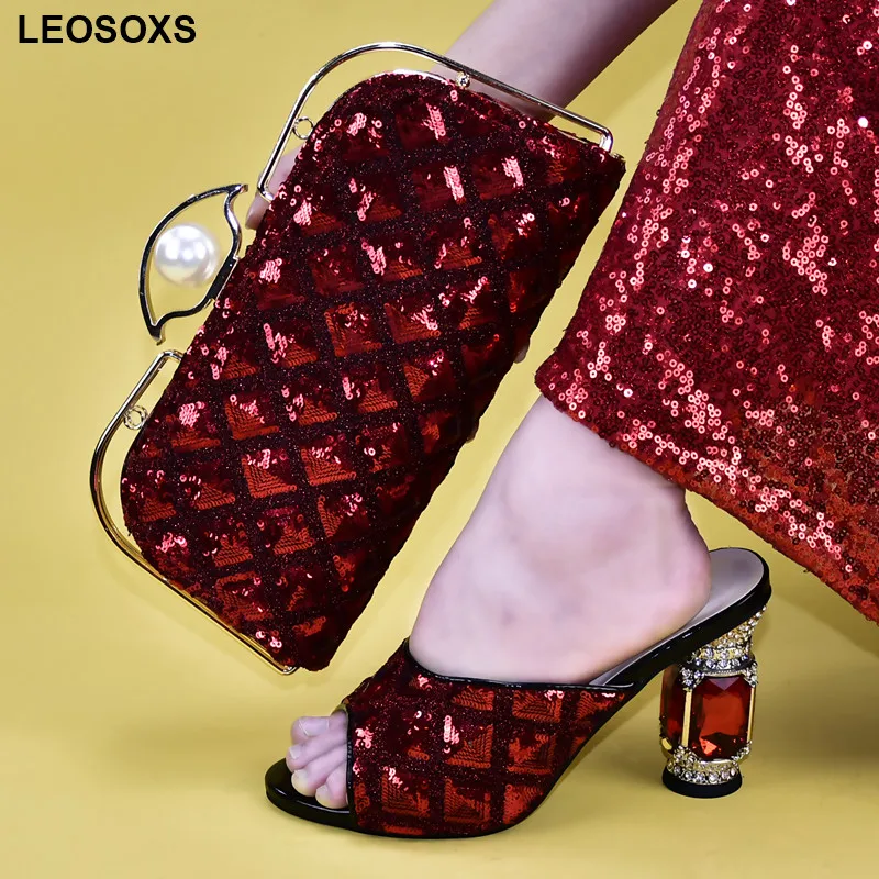 

New Arrival Wholesale 2019 Wedding Shoes and Matching Spring Shoes Platform Wome Italian Shoe and Bag Set for Party In Women