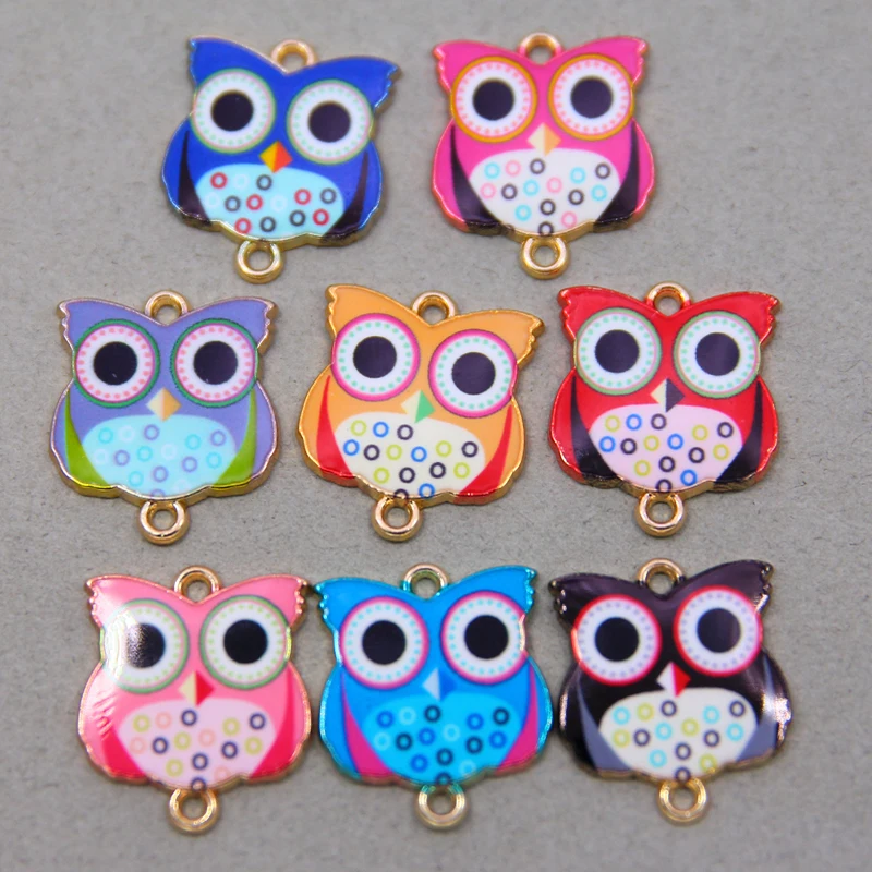 6PCs Animal Robot Owl Skull Head Heart Flower Series Alloy Pendant - Main Image