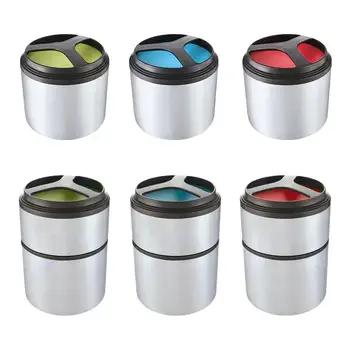

Stainless Steel Vacuum Lunch Box Single Layer Round Insulated Lunch Box Two-tier Lunch Soup Bowl Carry Handle Food Container