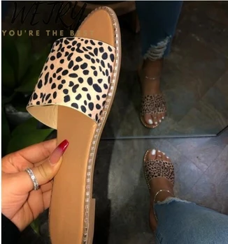 

2020 Leopard Durable Sandals Outdoor Wild Fashion Beach Flat Flip Flop Spring Summer Women's Slides Black Women Home Slippers