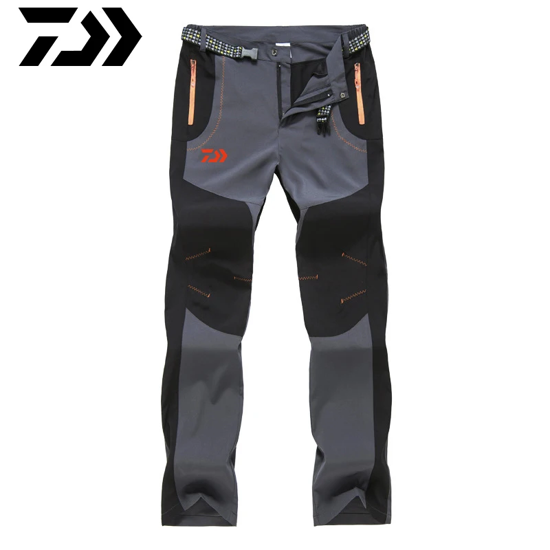 Daiwa Men Fleece Waterproof Outdoor Pants Soft Trousers Trousers Fishing Trekking Pants Hiking Pants Travel Quick Dry Jeans - Цвет: Серый