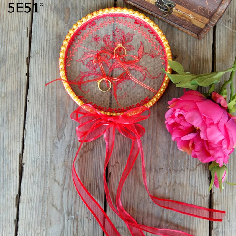 

Handmade Wedding props Chinese style red ring setting creative crafts diameter17cm