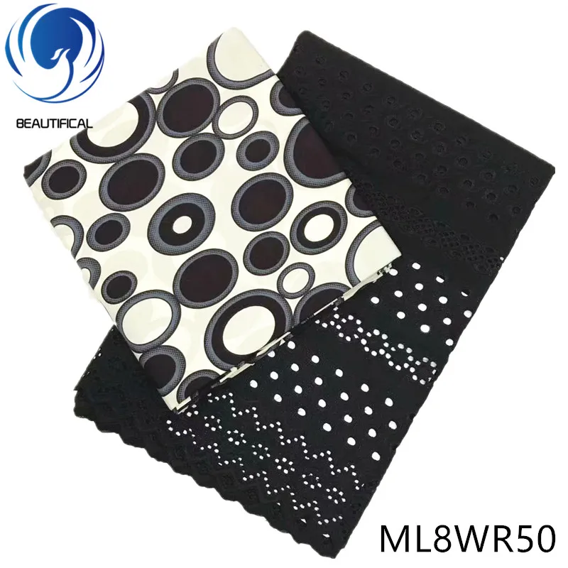 LIULANZHI Африканская Хлопковая Ткань Горячая Распродажа 3 ярдов принты воск и 2,5 ярдов швейцарская вуаль кружевная ткань для платья ML8WR50-ML8WR55