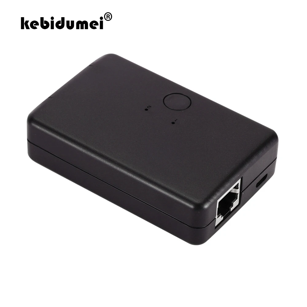 2 puertos RJ45 CAT6 LAN HUB red caja de interruptor Selector para portátil 2 en 1 Cable de red Ethernet adaptador de conector divisor