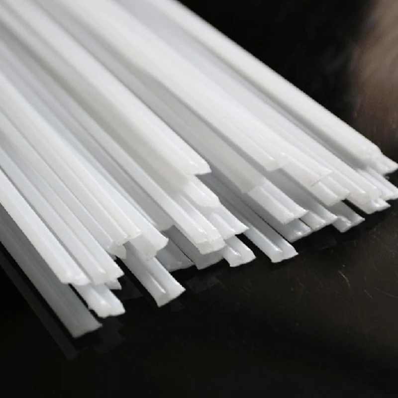 50Pcs Plastic Welding Rods Car Bumper Repair PP Plastic Electrodes for Welder Gun Sticks Kit Tools for Hot Air Gun Welding White