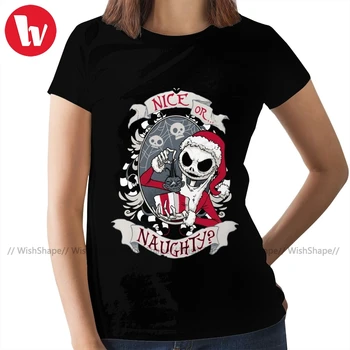 

Jack Skellington T-Shirt Scary Santa T Shirt Short-Sleeve Oversized Women tshirt Purple Ladies Tee Shirt