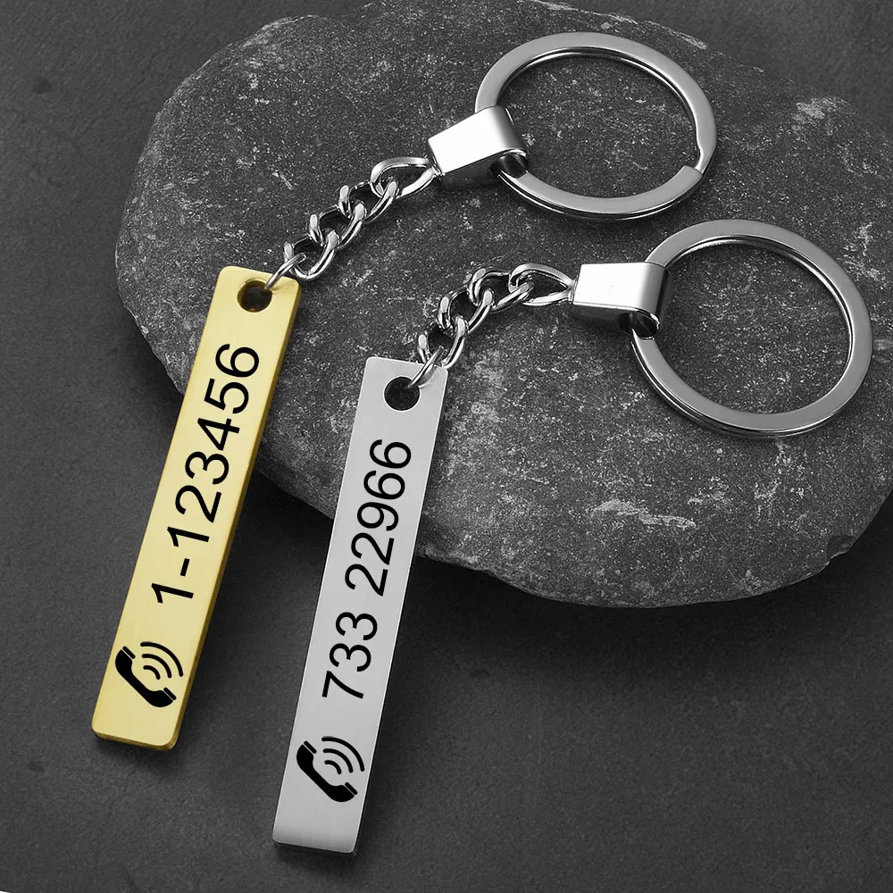 DIY Custom Stainless Steel Personalized Engraved Letter Keychains Family Gifts 