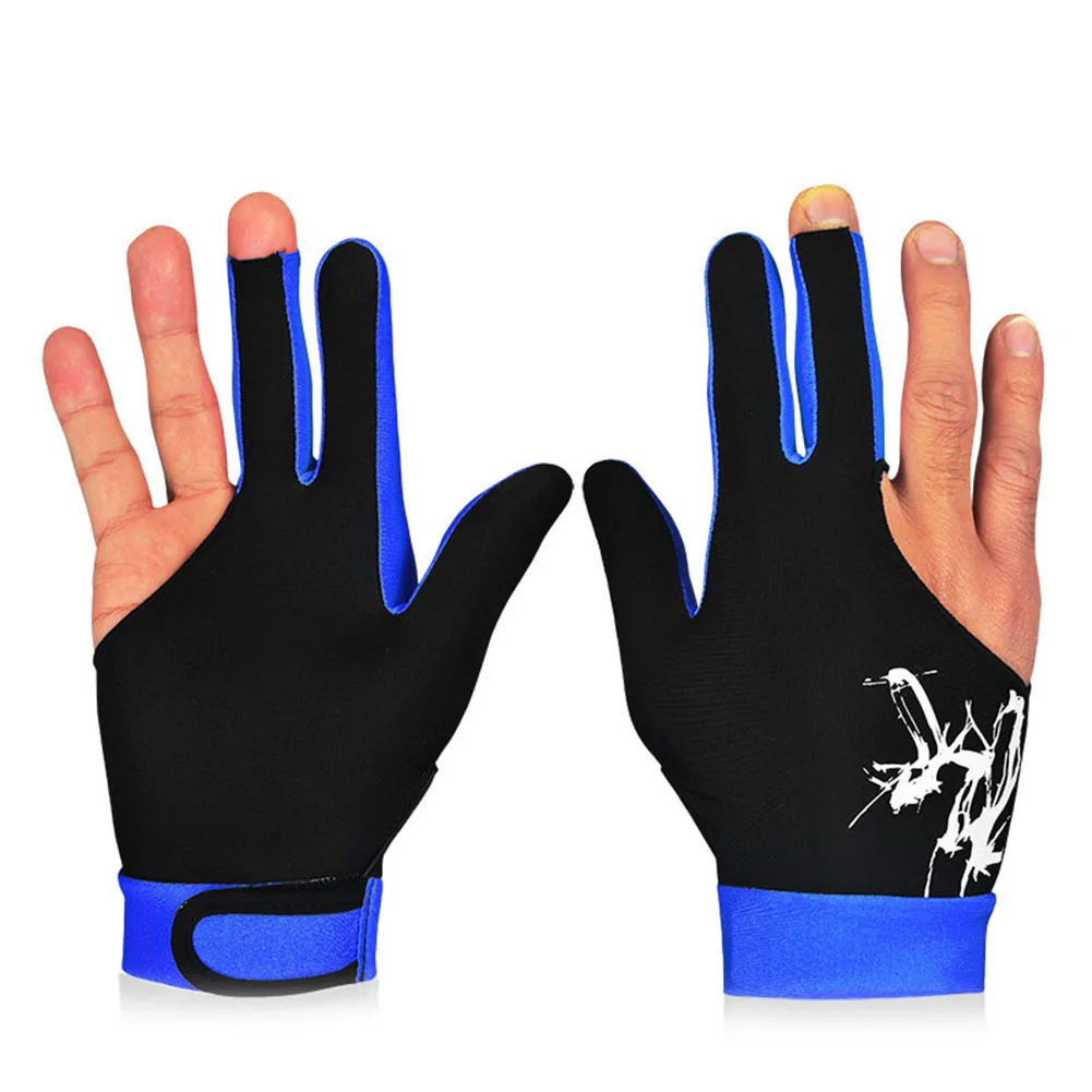 Синий Горячая 1 шт. 3 пальца снукер бильярдная перчатка дышащая правая левая рука кий Спорт MVI-ing - Цвет: Синий