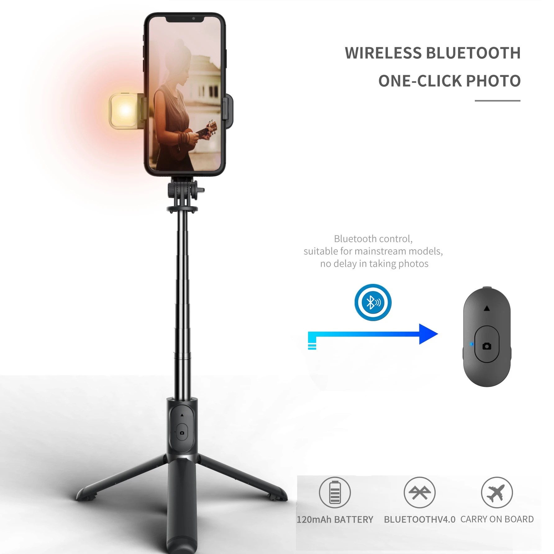 FANGTUOSI 2021 nowy bezprzewodowy selfie stick statyw Bluetooth składany Monopod z oświetleniem Led zdalna migawka dla iphone hurtownia 2 FANGTUOSI 2021 nowy bezprzewodowy selfie stick statyw Bluetooth składany Monopod z oświetleniem Led zdalna migawka dla iphone hurtownia 2