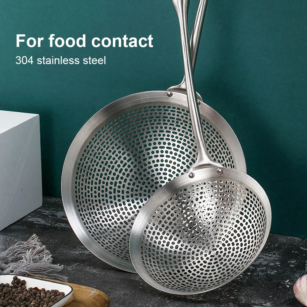 

1Pcs Soup Spoon Home Strainer Cooking Colander Kitchen Scoop Stainless Steel Ladle Tableware Kitchen Gadgets Free Shipping